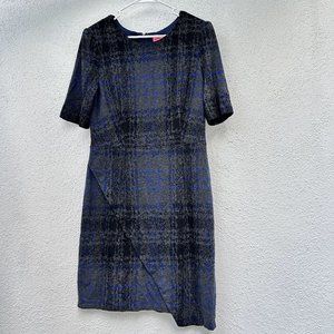 Betsey Johnson Asymmetrical Plaid Sheath Dress